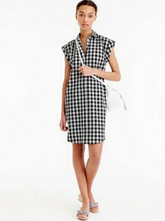 J. Crew Dresses & Skirts - J. Crew B&W Buffalo Plaid Shirt Dress